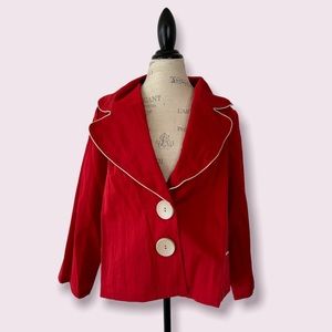 NWT Red Big Button Blazer Big Collar 2XL
